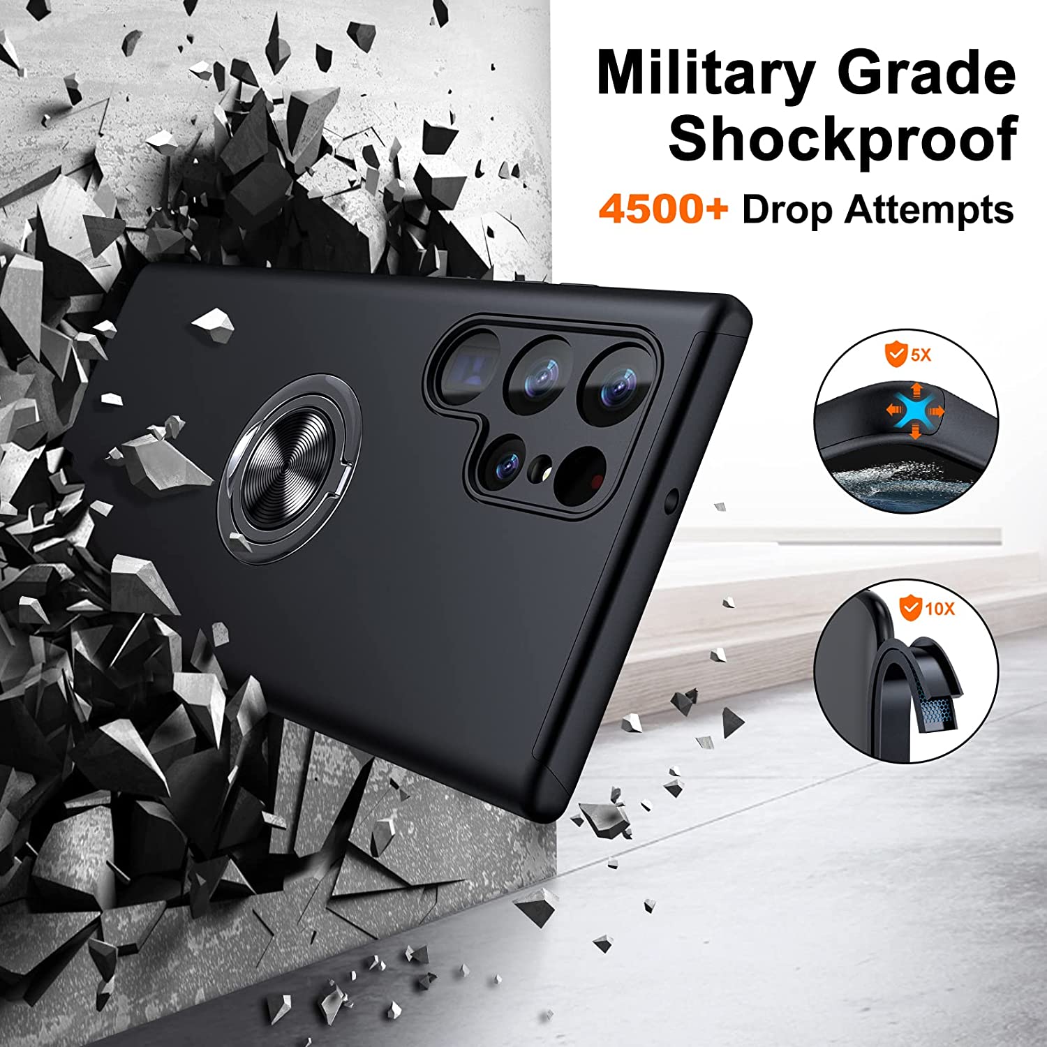 Étui hybride magnétique avec anneau invisible pour Samsung Galaxy S24 Ultra Étui hybride magnétique avec anneau invisible pour Samsung Galaxy S24 Ultra